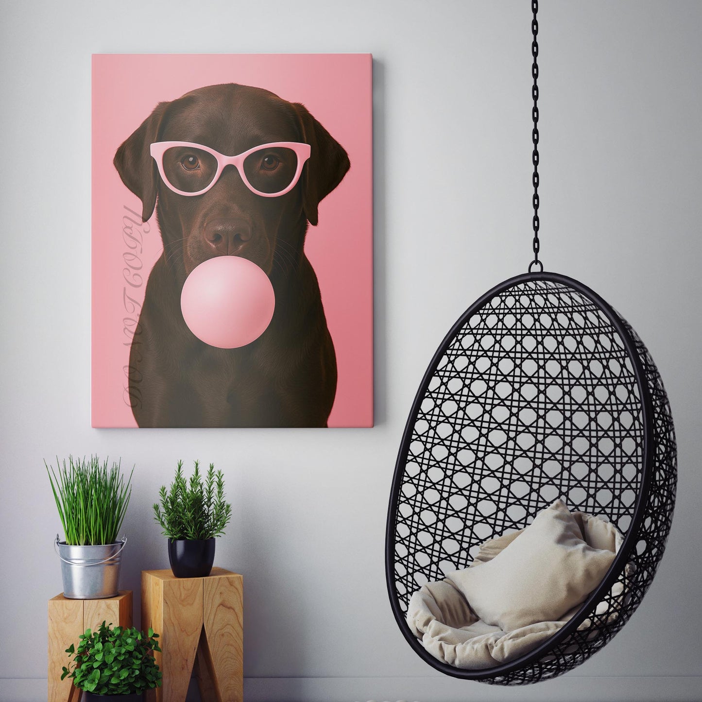 Chocolate Labrador Dog Pink Bubble Gum Sunglasses