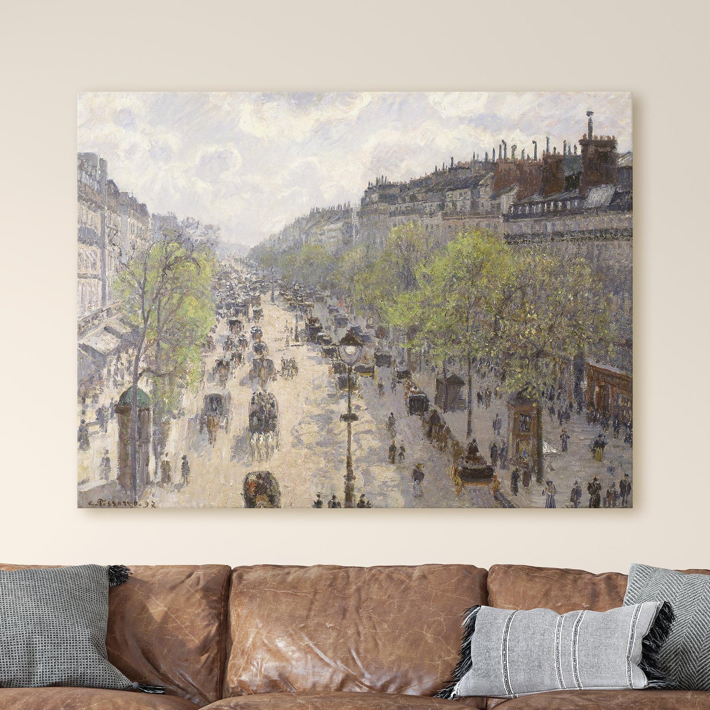 Boulevard Montmartre, Spring by Camille Pissarro