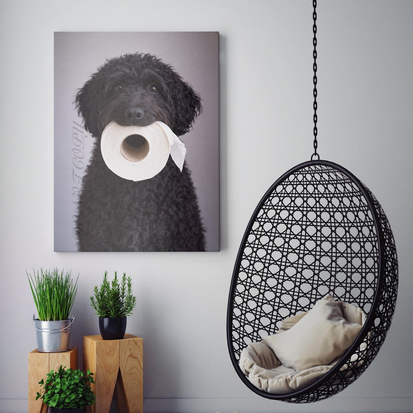Black Golden Doodle Dog Toilet Paper