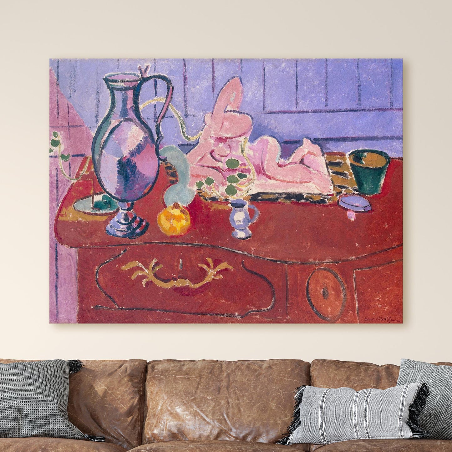 Pink Statuette and Jug on a Red Chest of Drawers 1910 by Henri Matisse