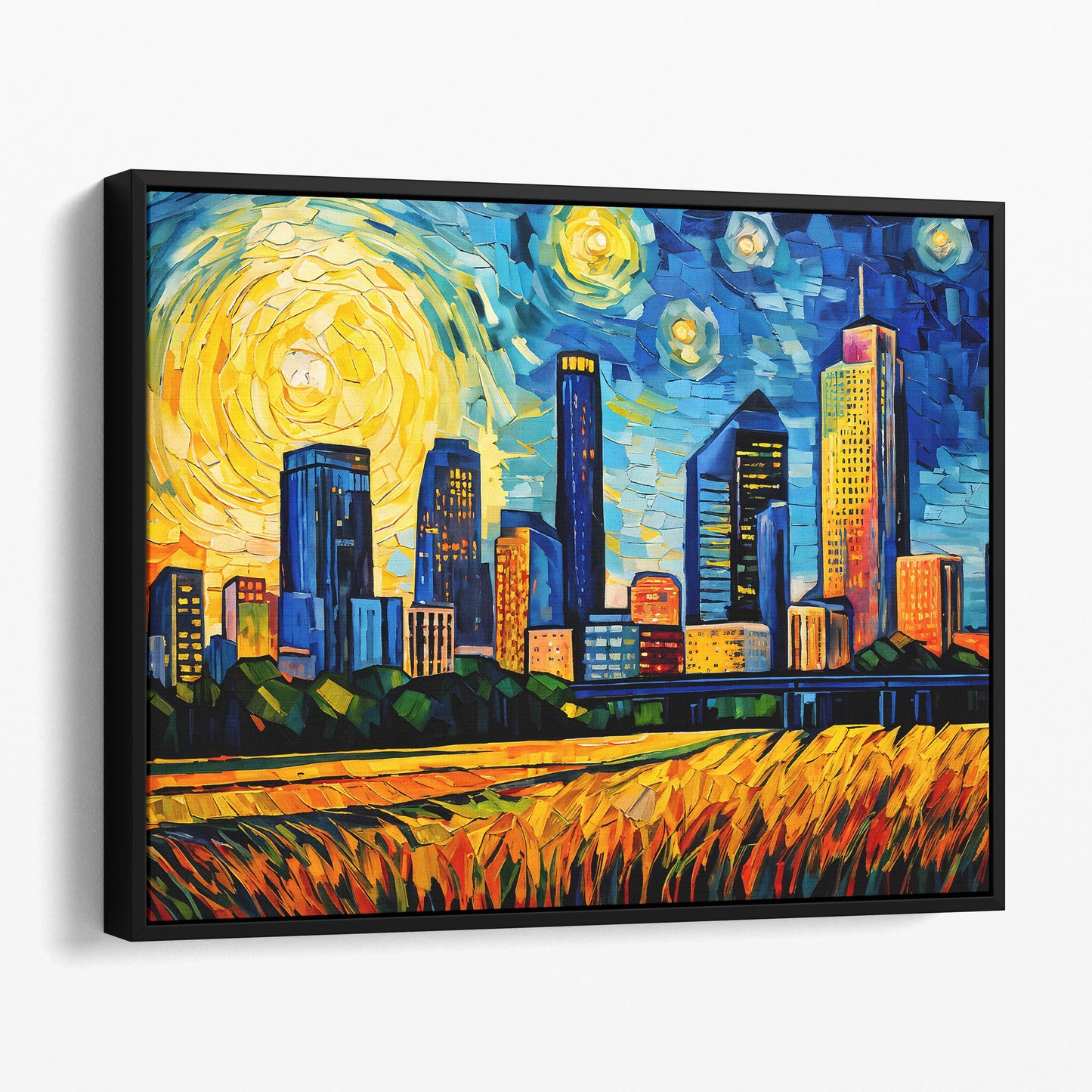 Houston Texas Skyline Van Gogh Starry Night