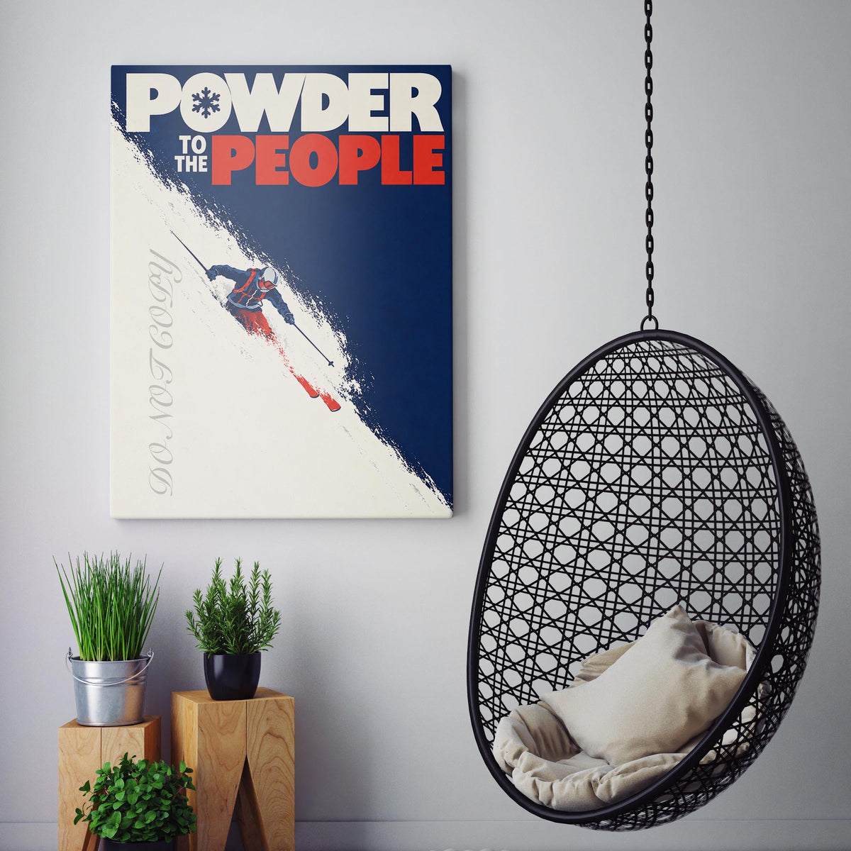 Powder to the People Vintage Ski Poster