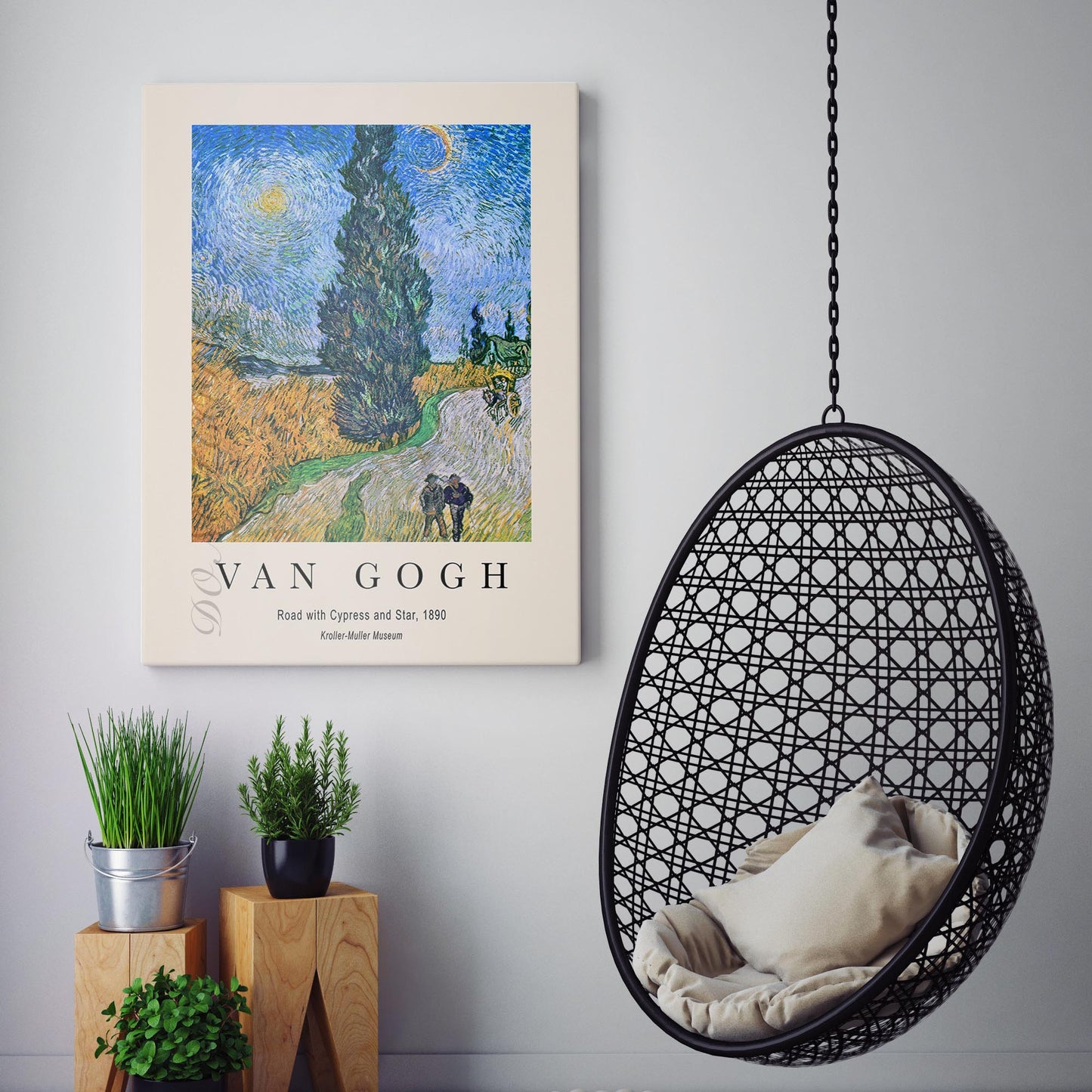 Vincent Van Gogh: Road with Cypress and Star