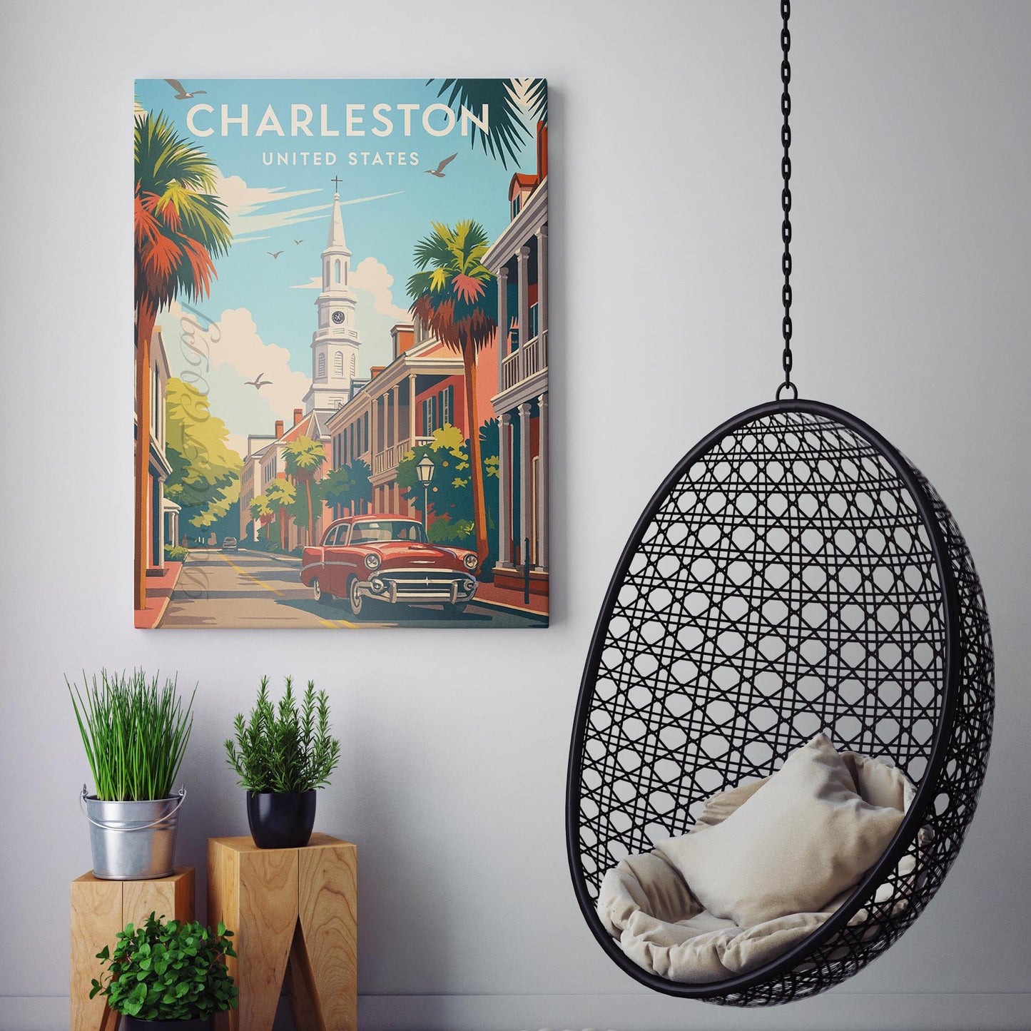 Charleston South Carolina Vintage Travel Poster