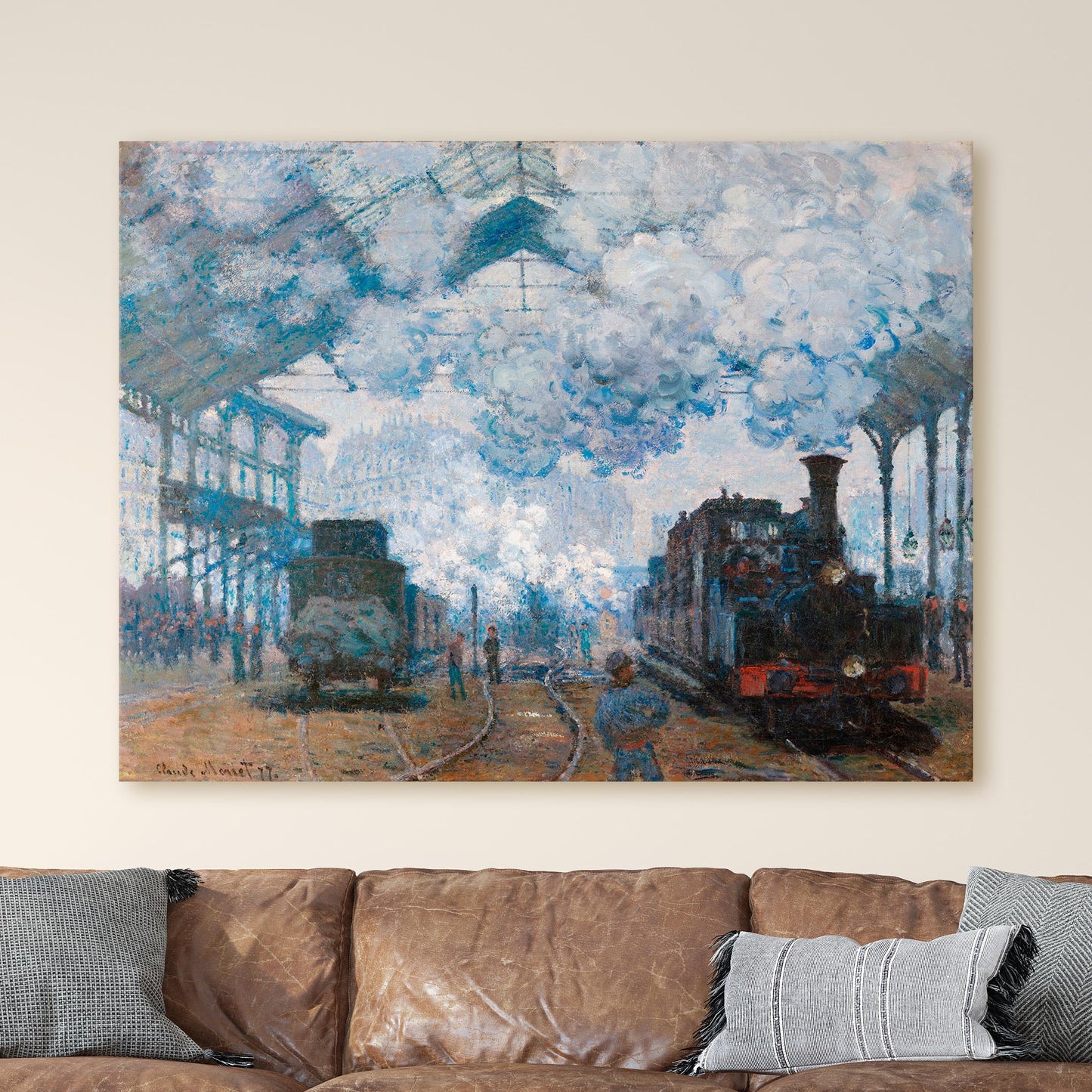 The Gare Saint-Lazare: Arrival of a Train (1877) - Claude Monet