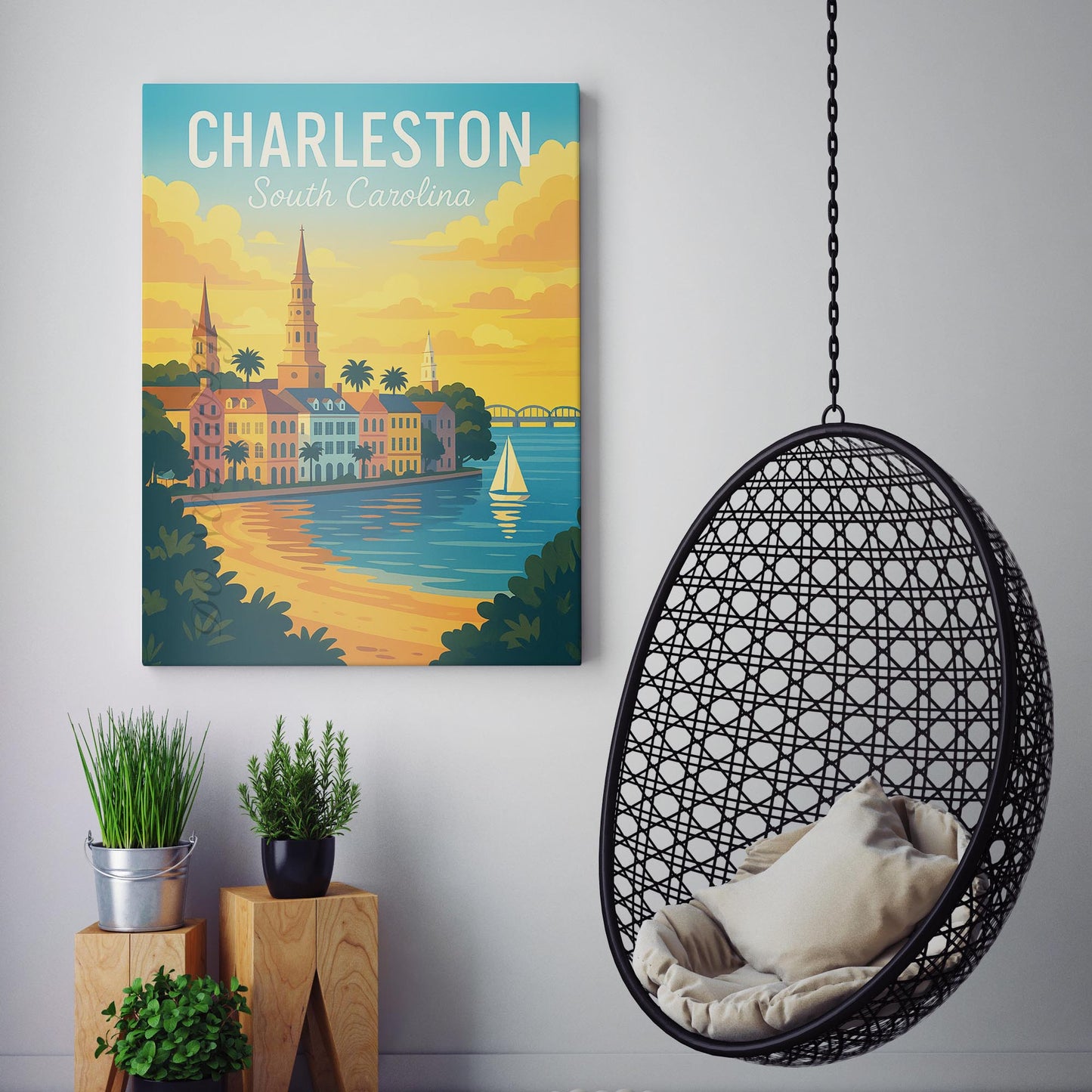 Charleston South Carolina Vintage Travel Poster