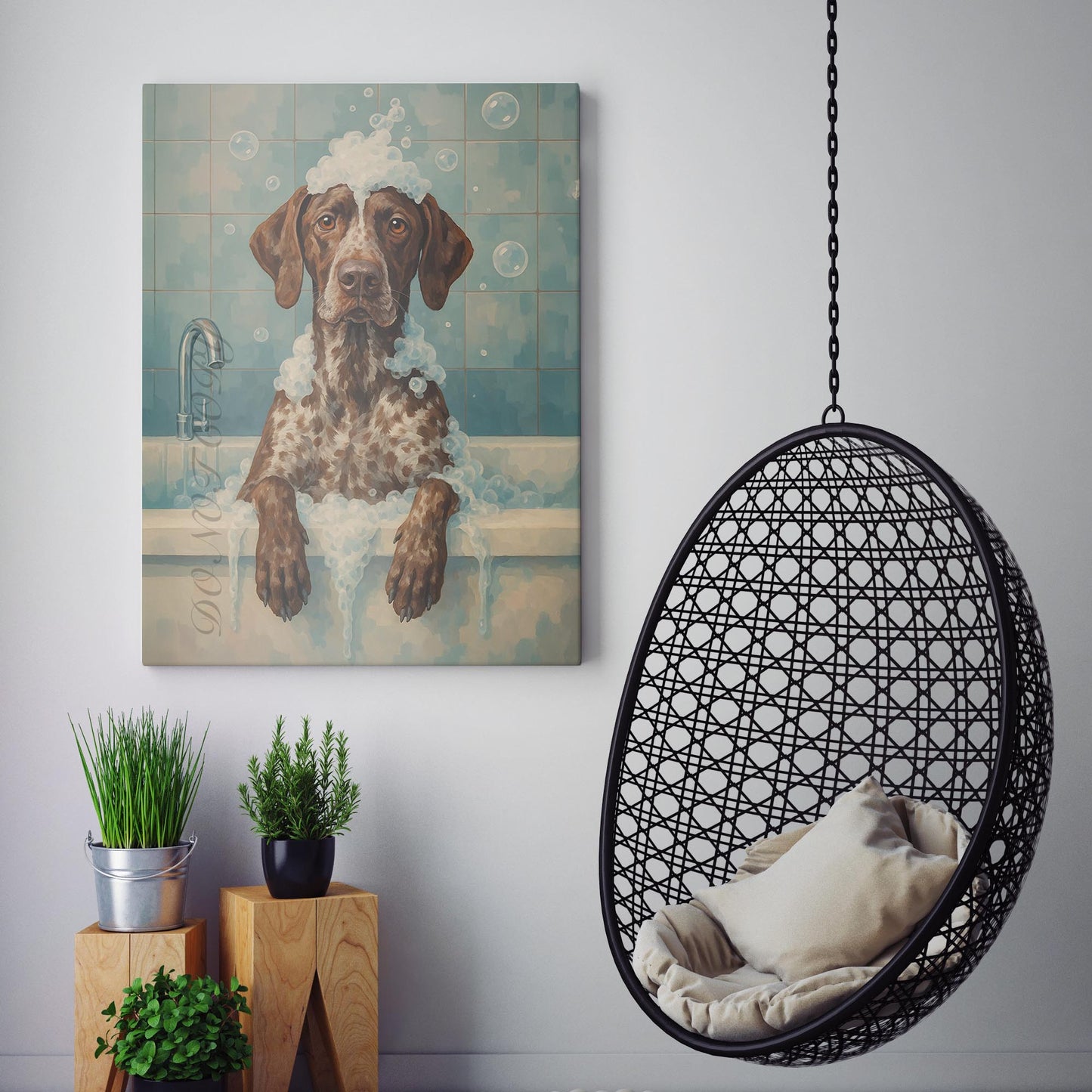 German Shorthaired Pointer Dog Bathtub Bubble Bath