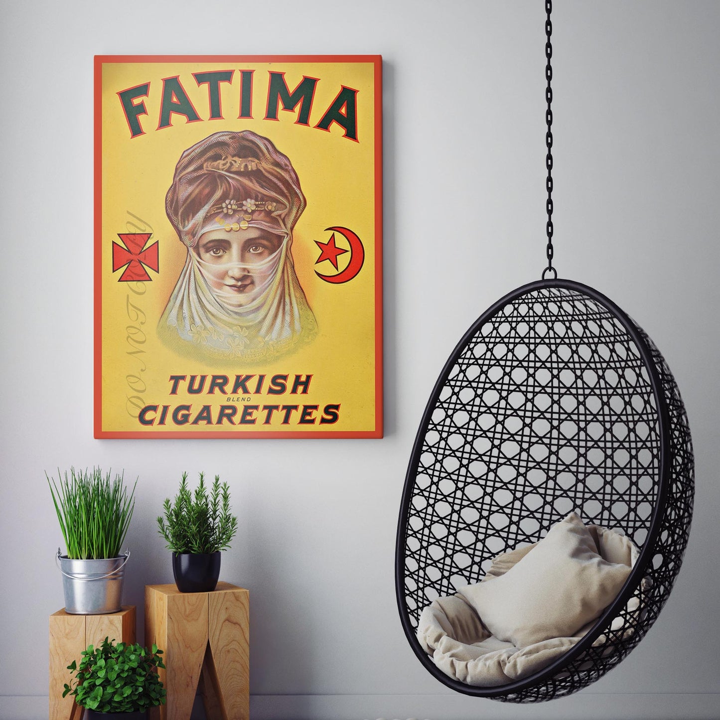 Fatima Turkish Cigarettes Vintage Advertising Poster