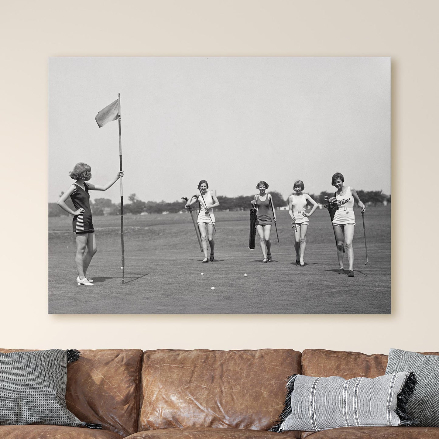 Girls Playing Golf Vintage Sports