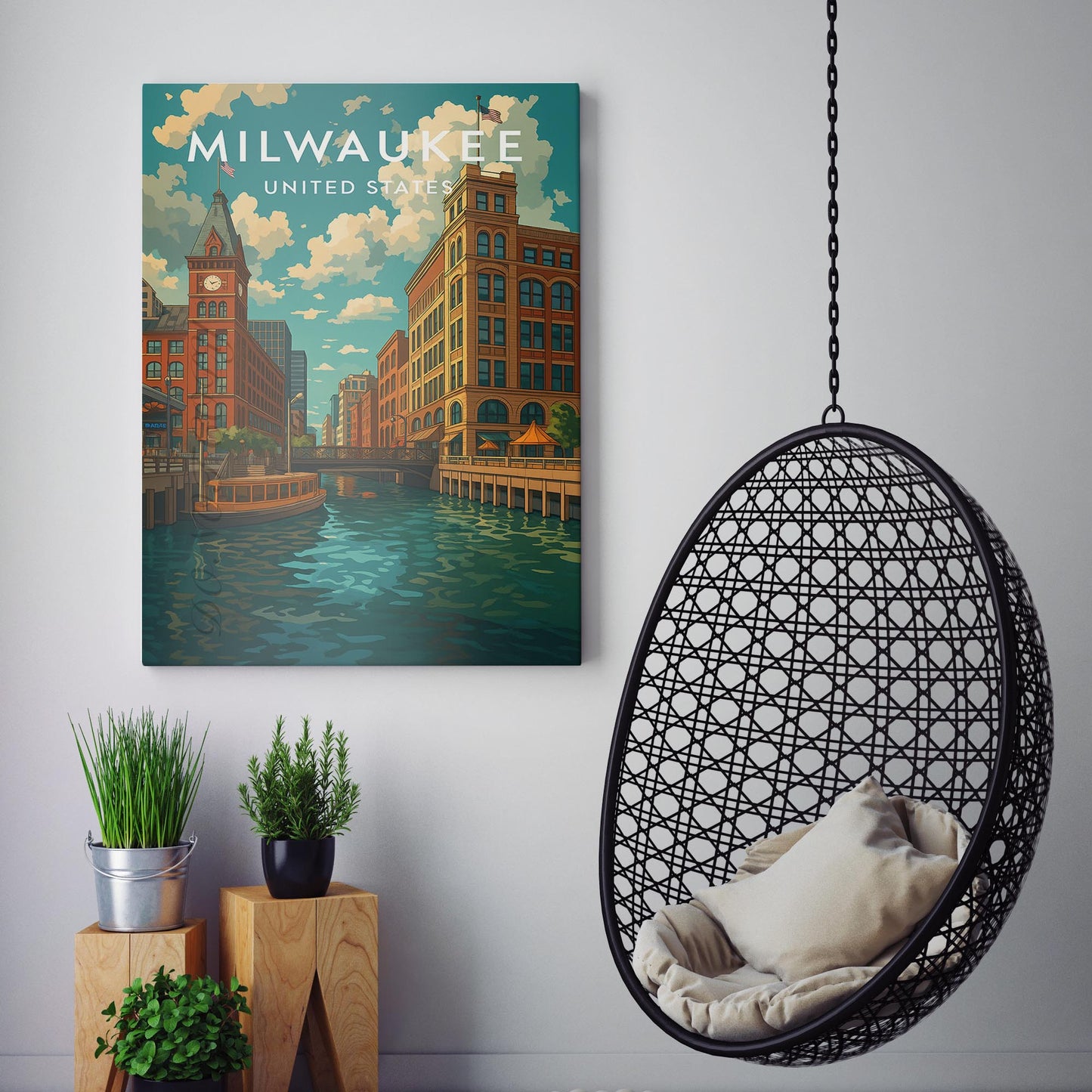 Milwaukee Vintage Travel Poster