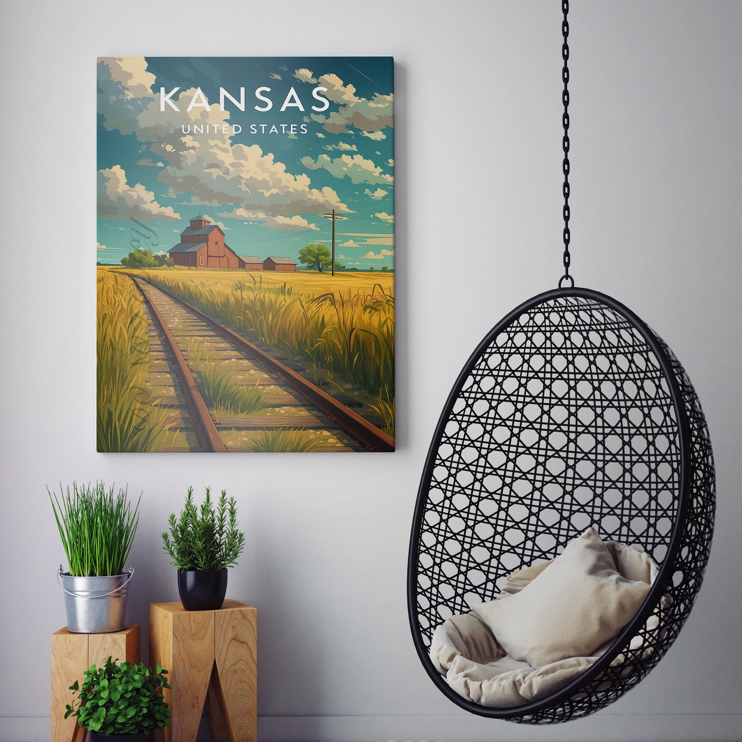 Kansas Vintage Travel Poster