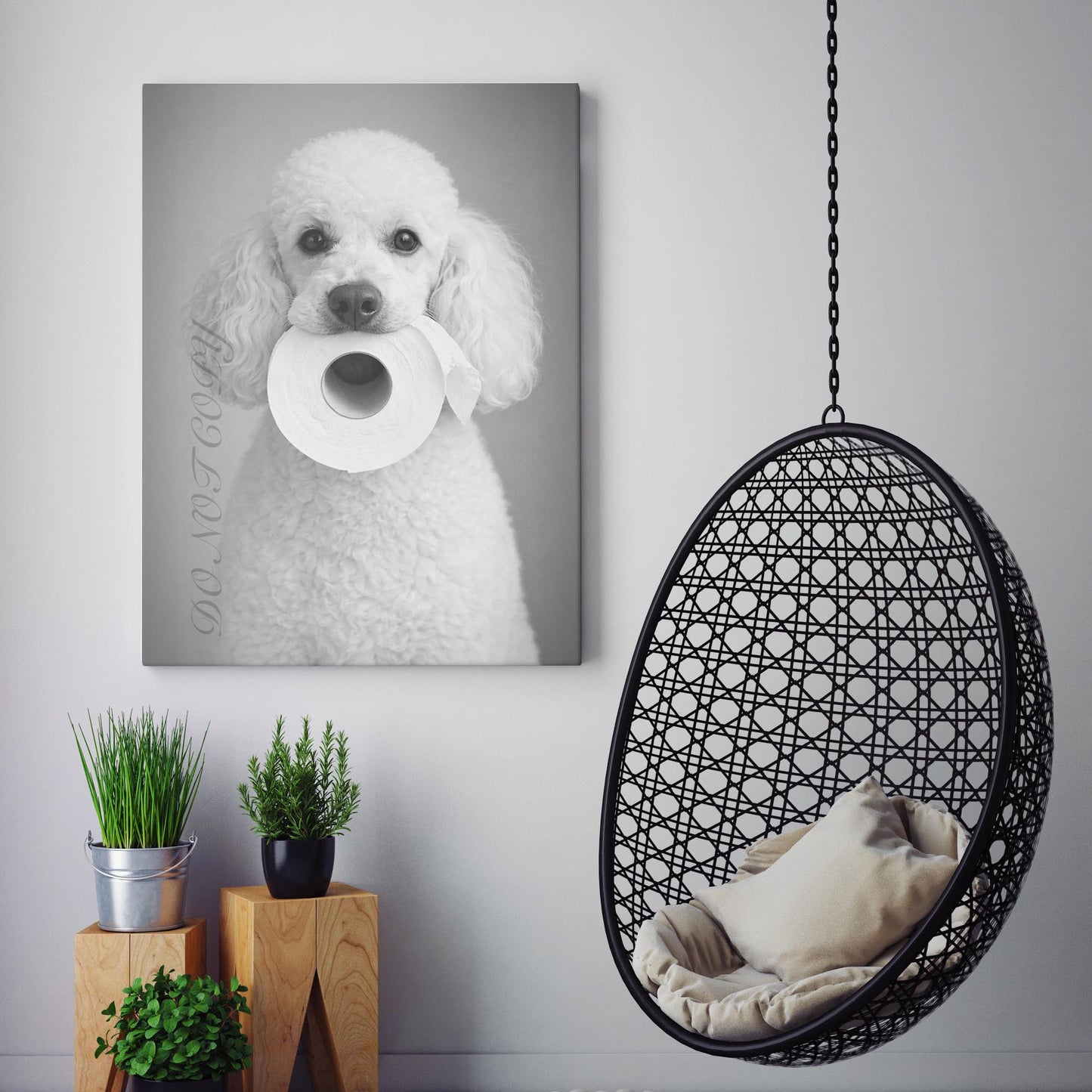 White Poodle Dog Toilet Paper