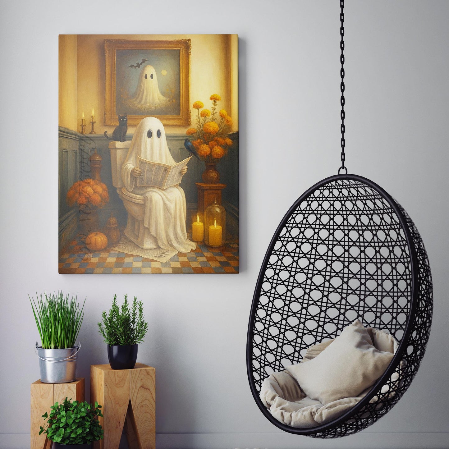 Ghost Reading A Book On The Toilet