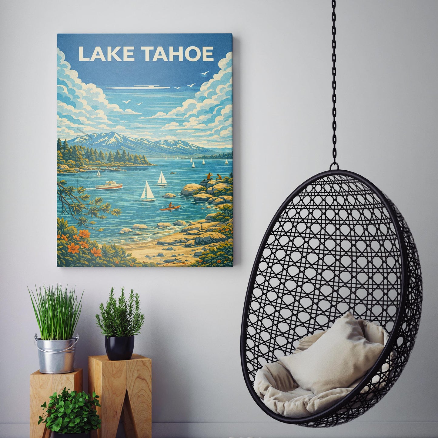 Lake Tahoe Vintage Travel Poster