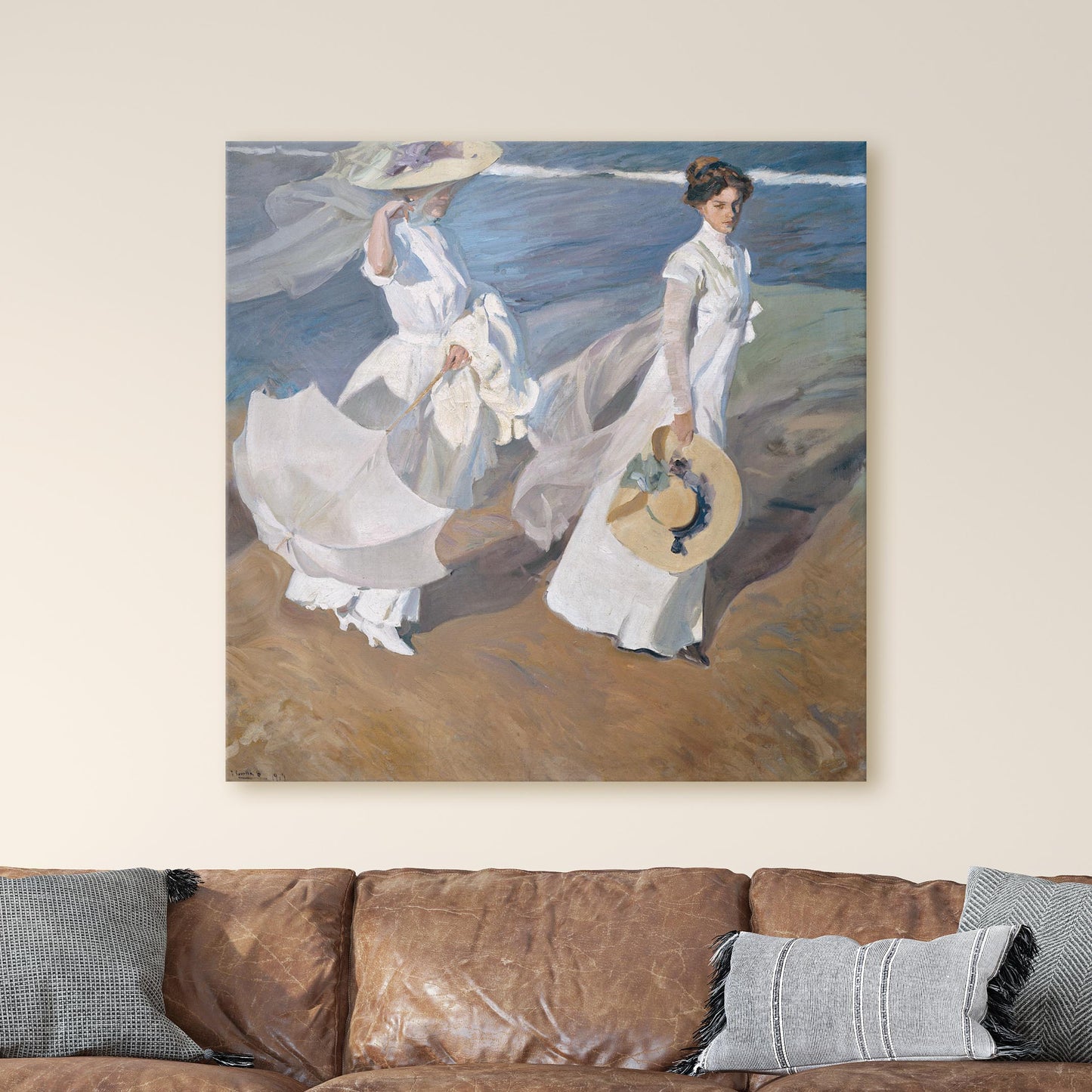 Strolling along the Seashore by Joaquín Sorolla