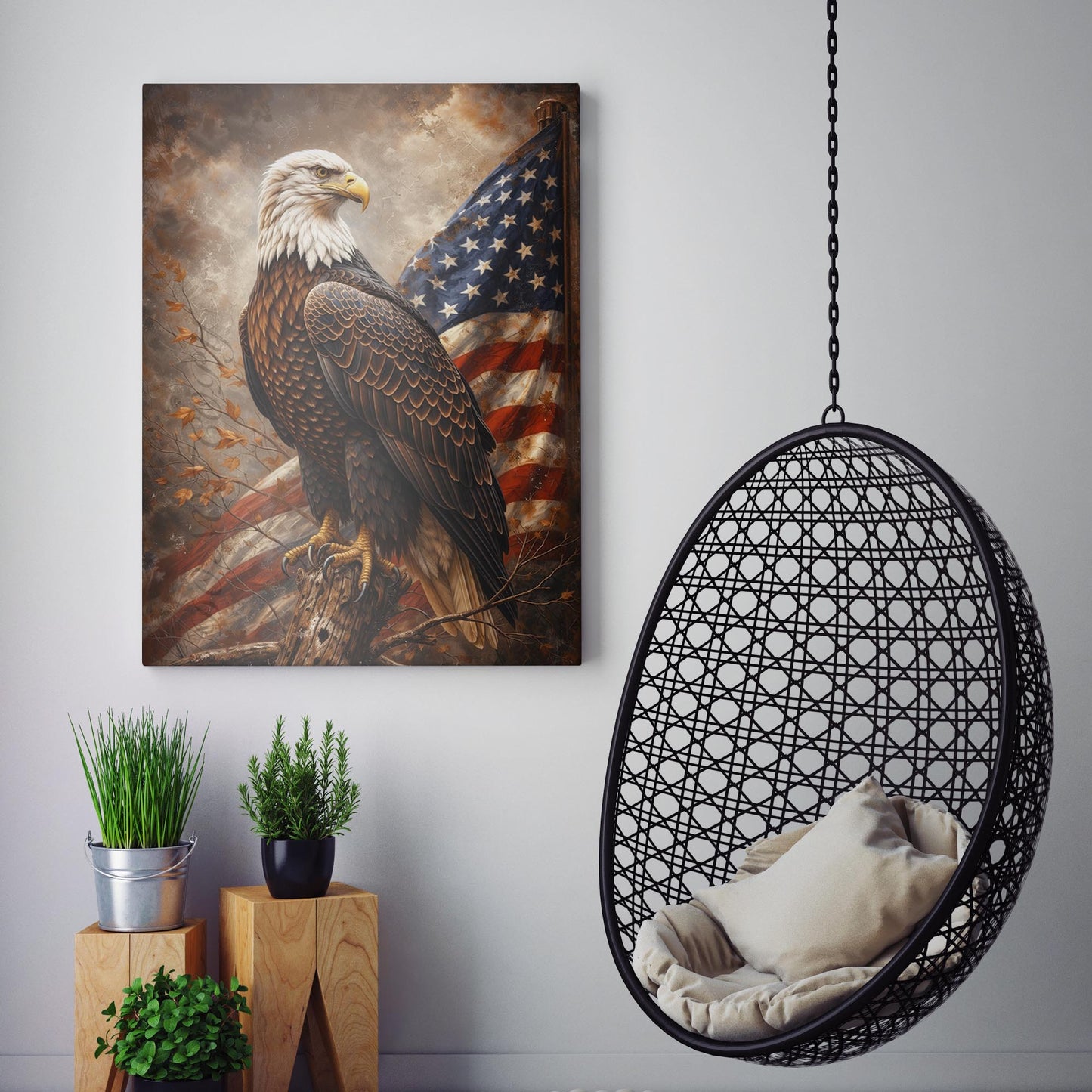 American Eagle With USA Flag
