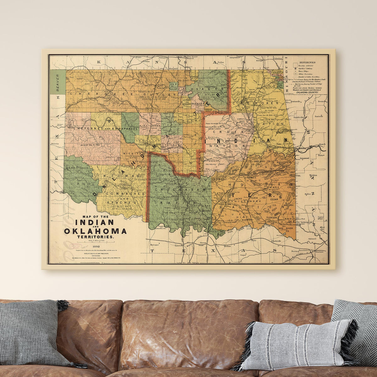 Map of the Indian and Oklahoma territories 1892