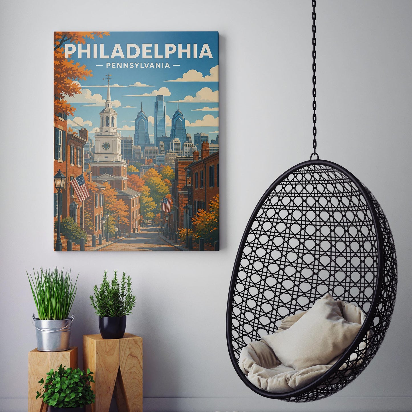 Philadelphia Pennsylvania Vintage Travel Poster