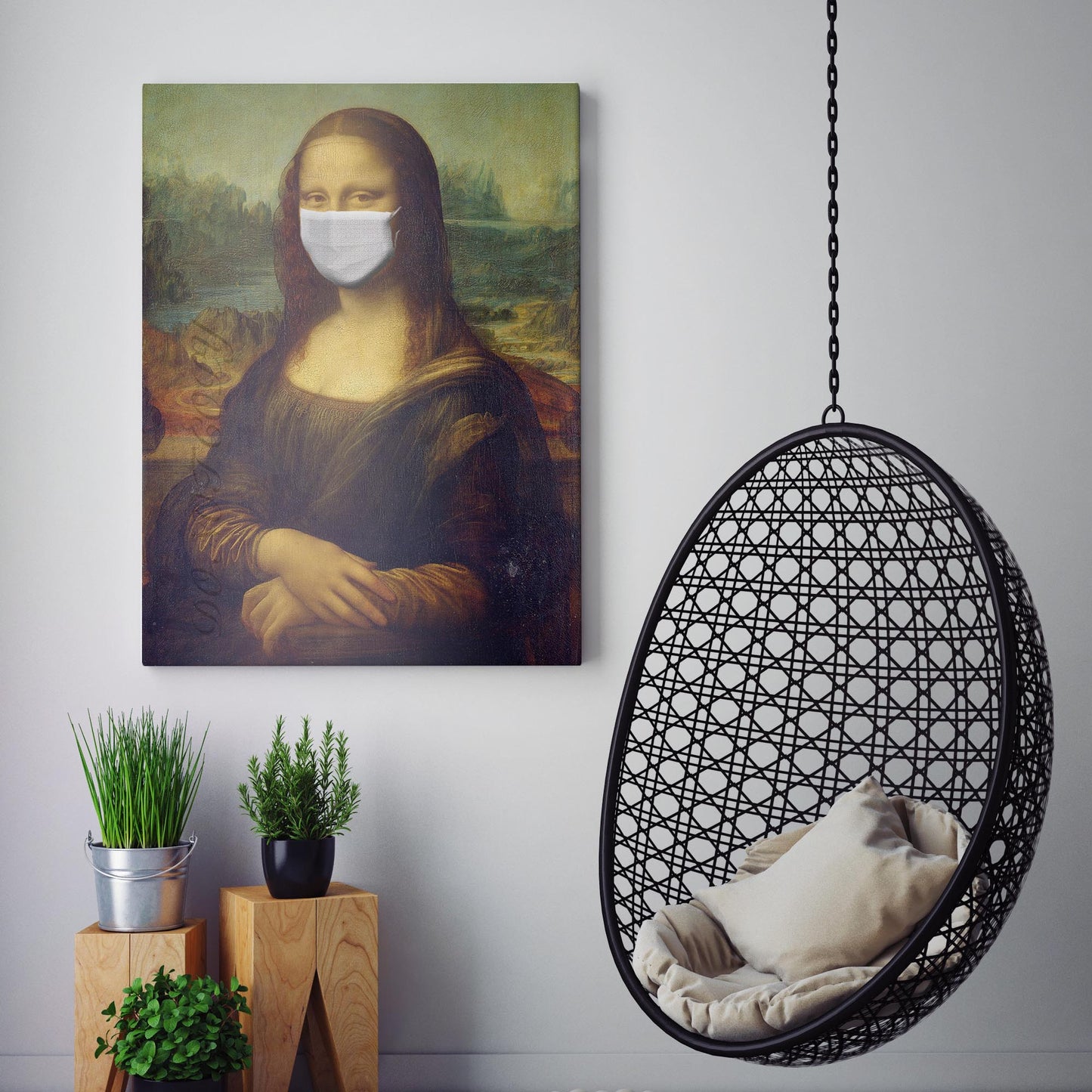 Mona Lisa Wearing A Face Mask