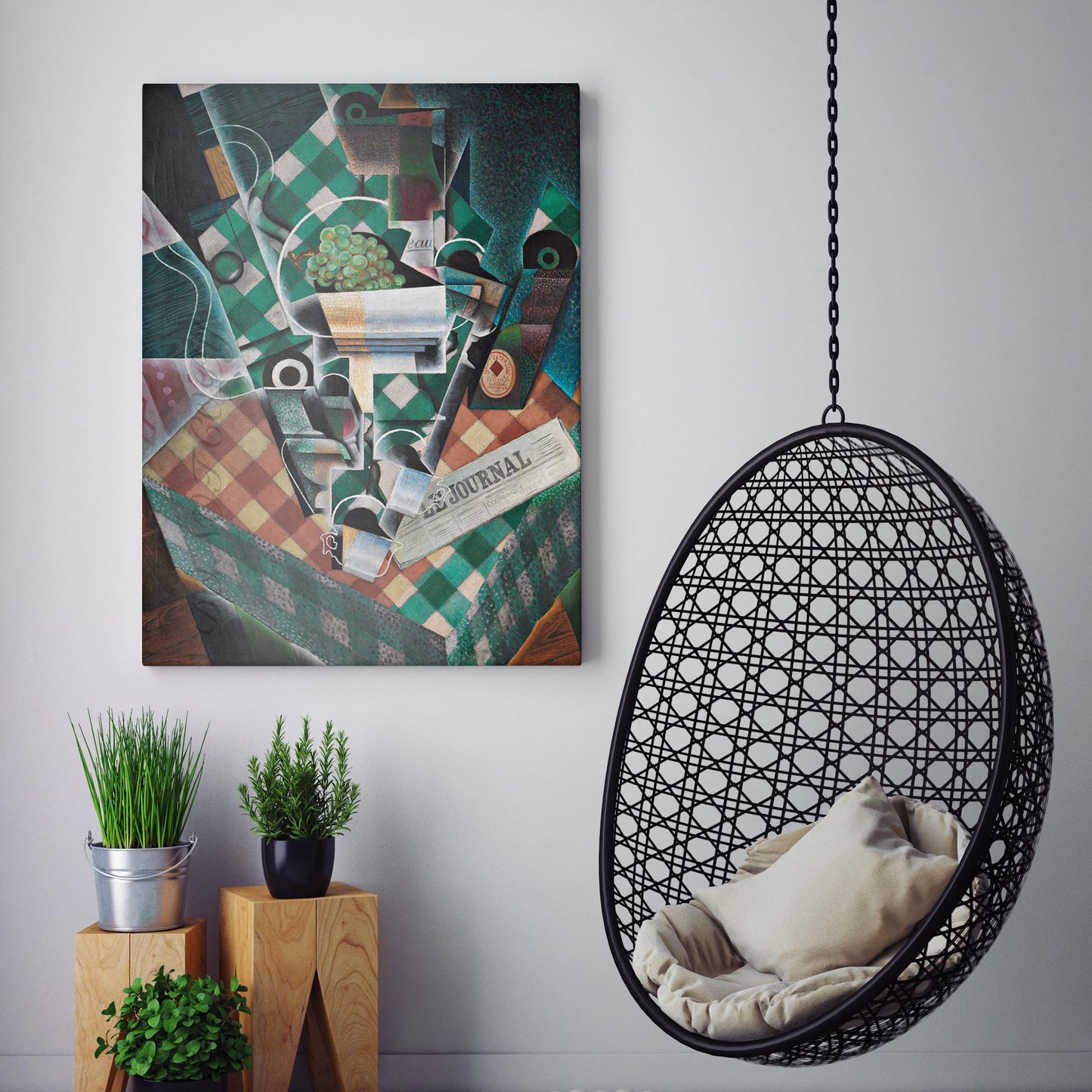 Still Life with Checked Tablecloth by Juan Gris