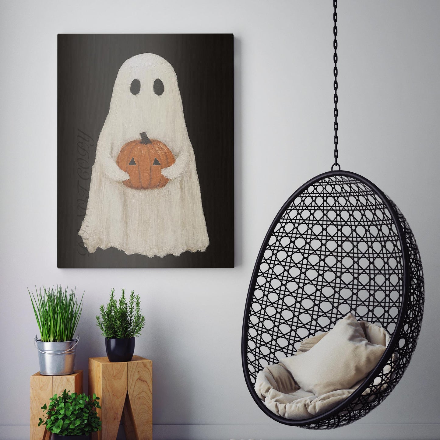 Ghost Holding A Pumpkin