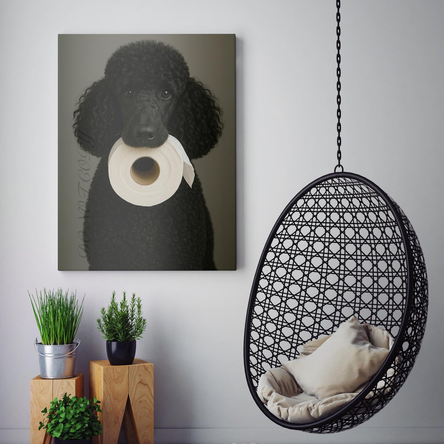 Black Poodle Dog Toilet Paper
