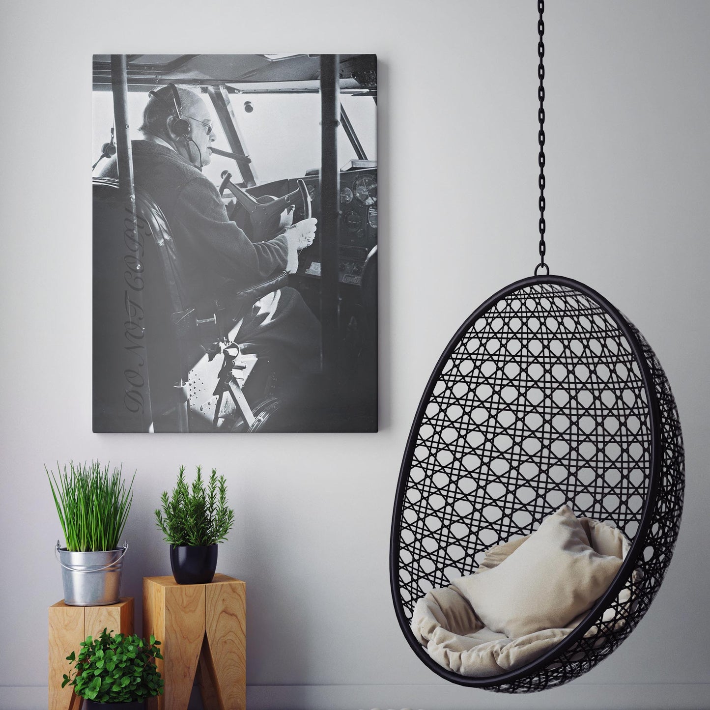 Winston Churchill Flying Airplane, World War Two