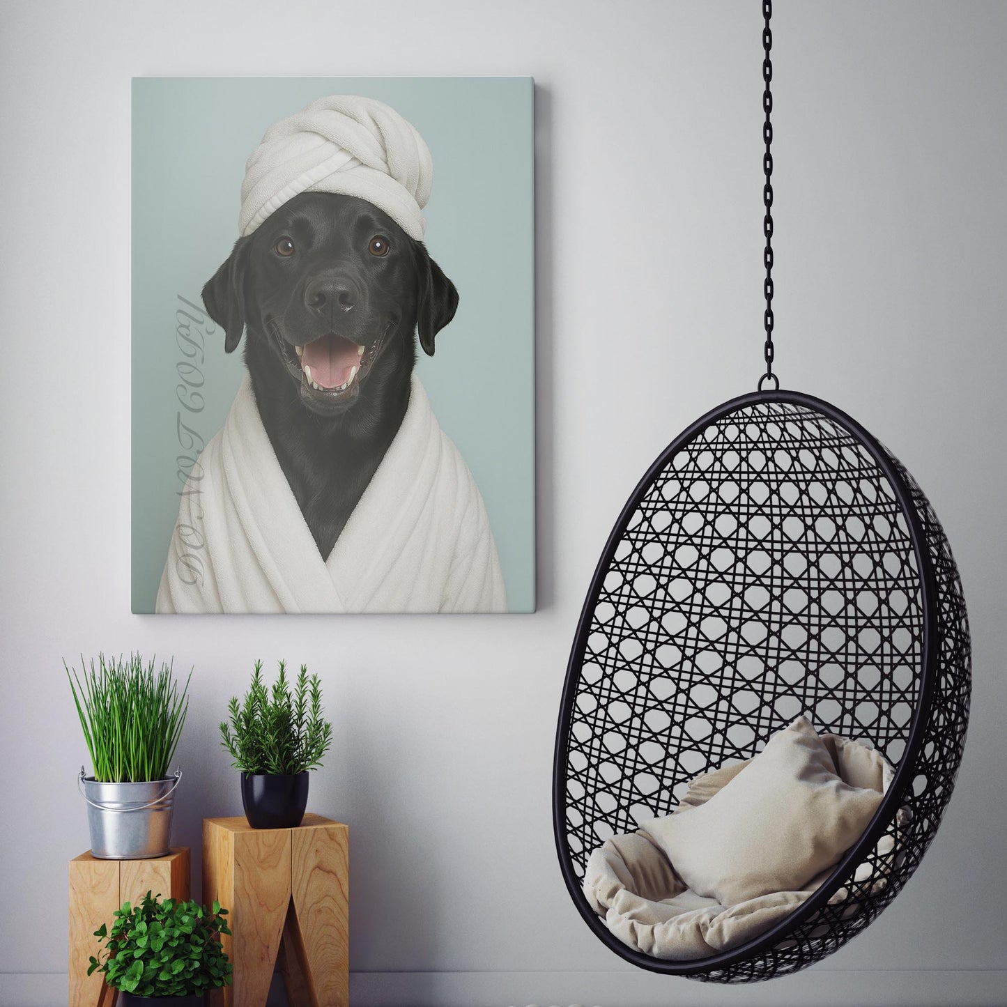 Black Labrador Dog Bath Towel