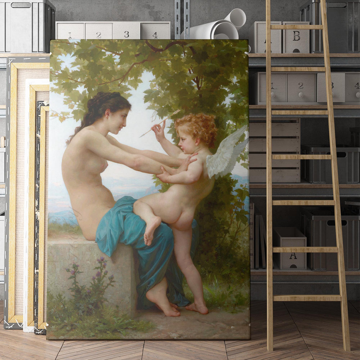 A Young Girl Defending Herself Against Eros (1880) - William-Adolphe Bouguereau