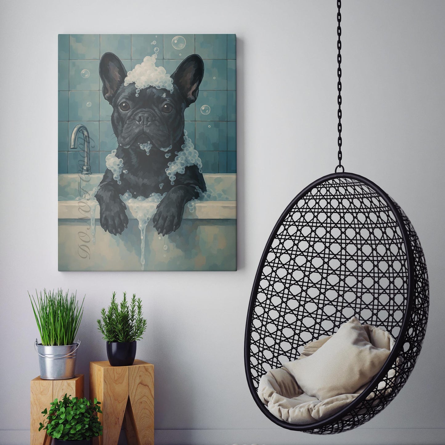 French Bulldog Bathtub Bubble Bath II