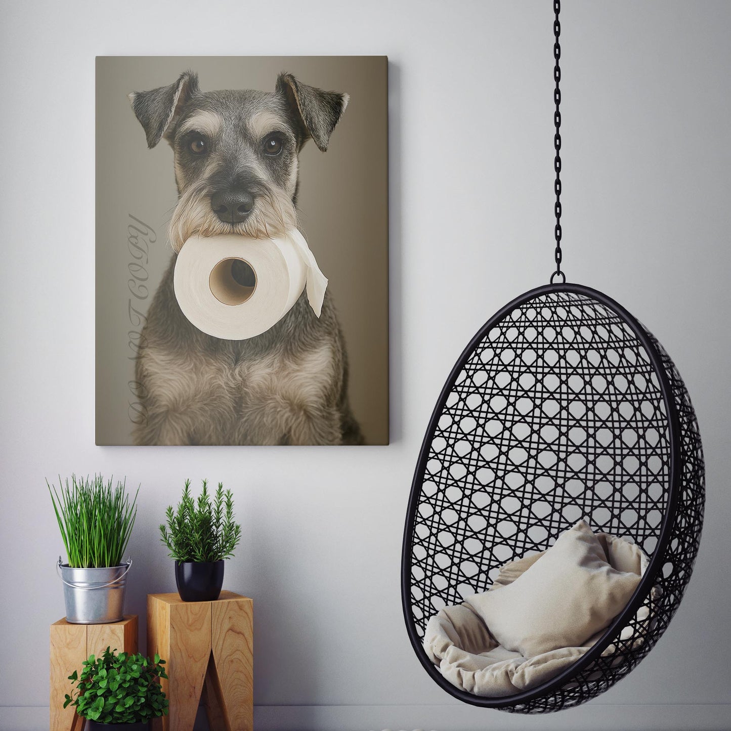 Schnauzer Dog Toilet Paper