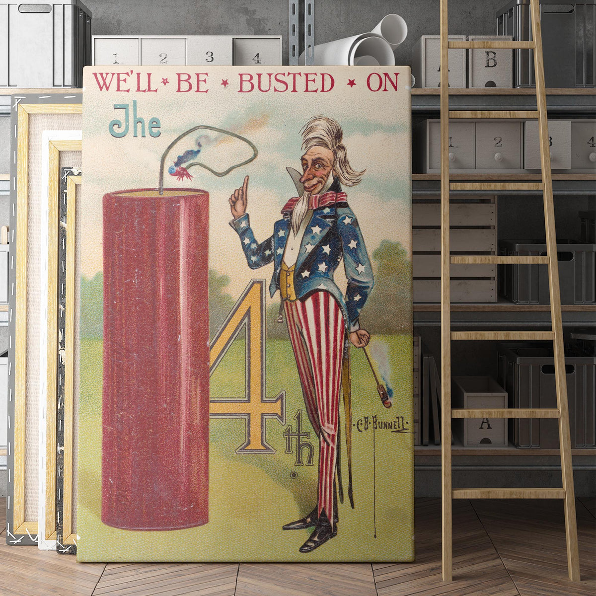 We'll Be Busted On The 4th - Uncle Sam Postcard