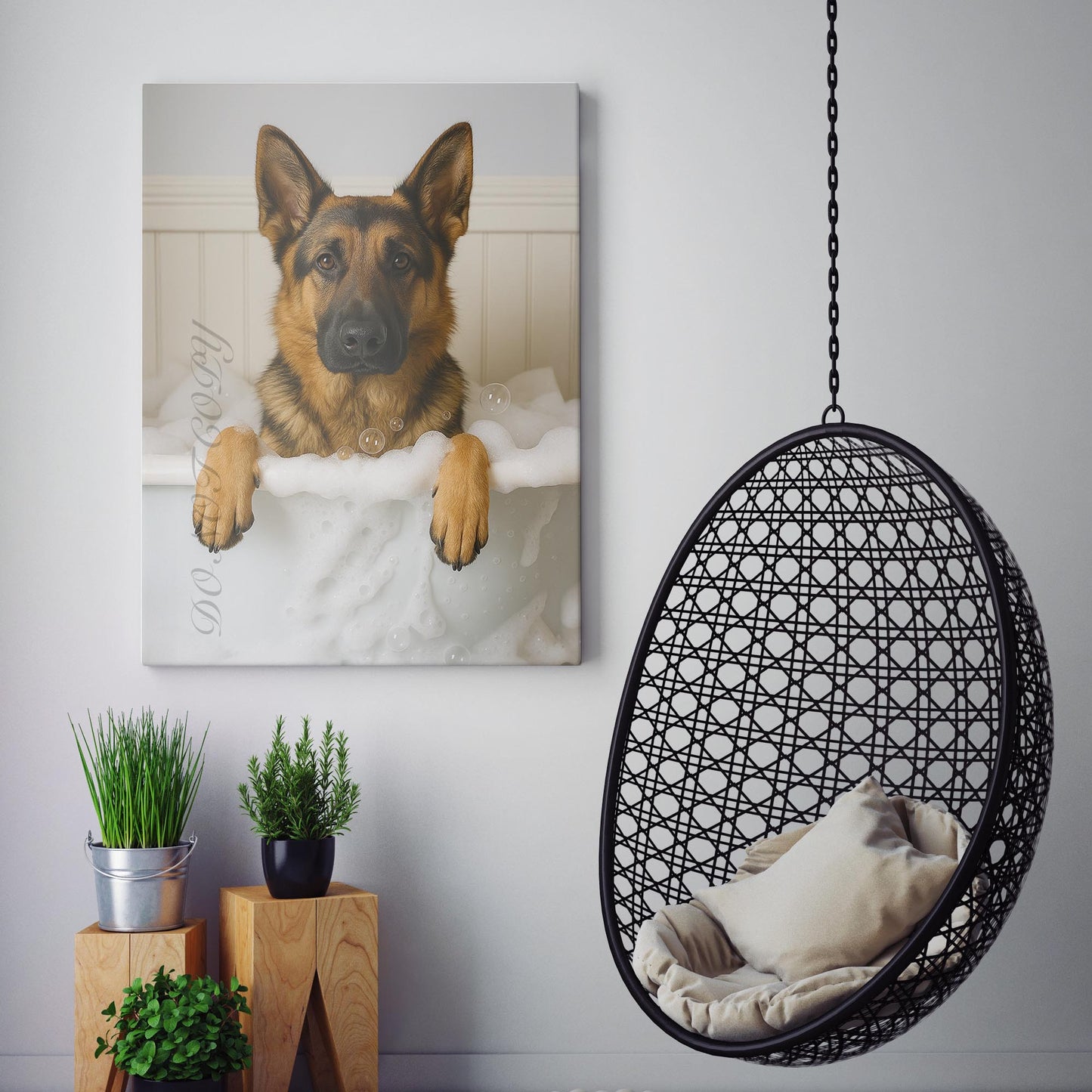 German Shepherd Dog Bubble Bath
