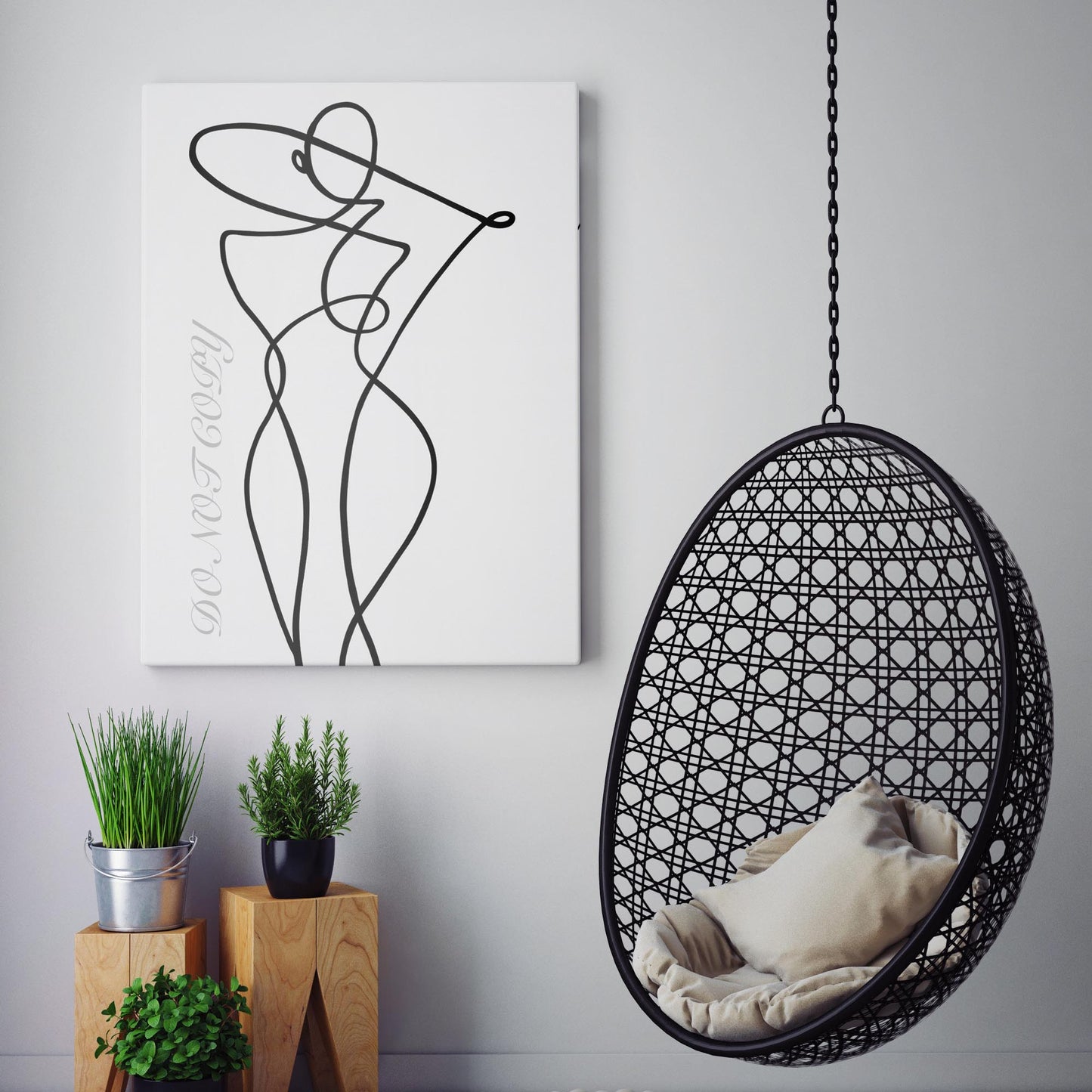 Stylish Woman Line Art