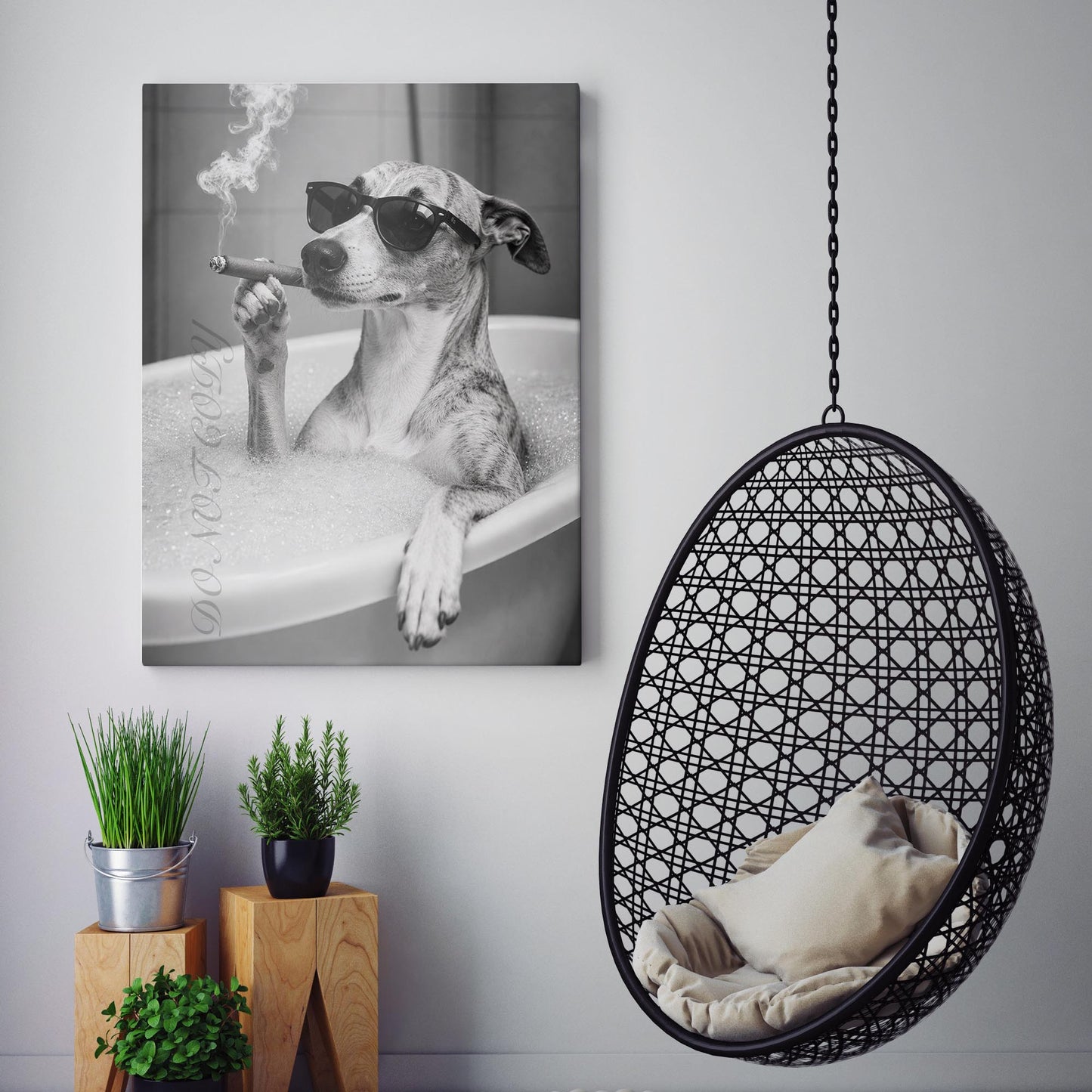 Whippet Dog Bathtub Cigar