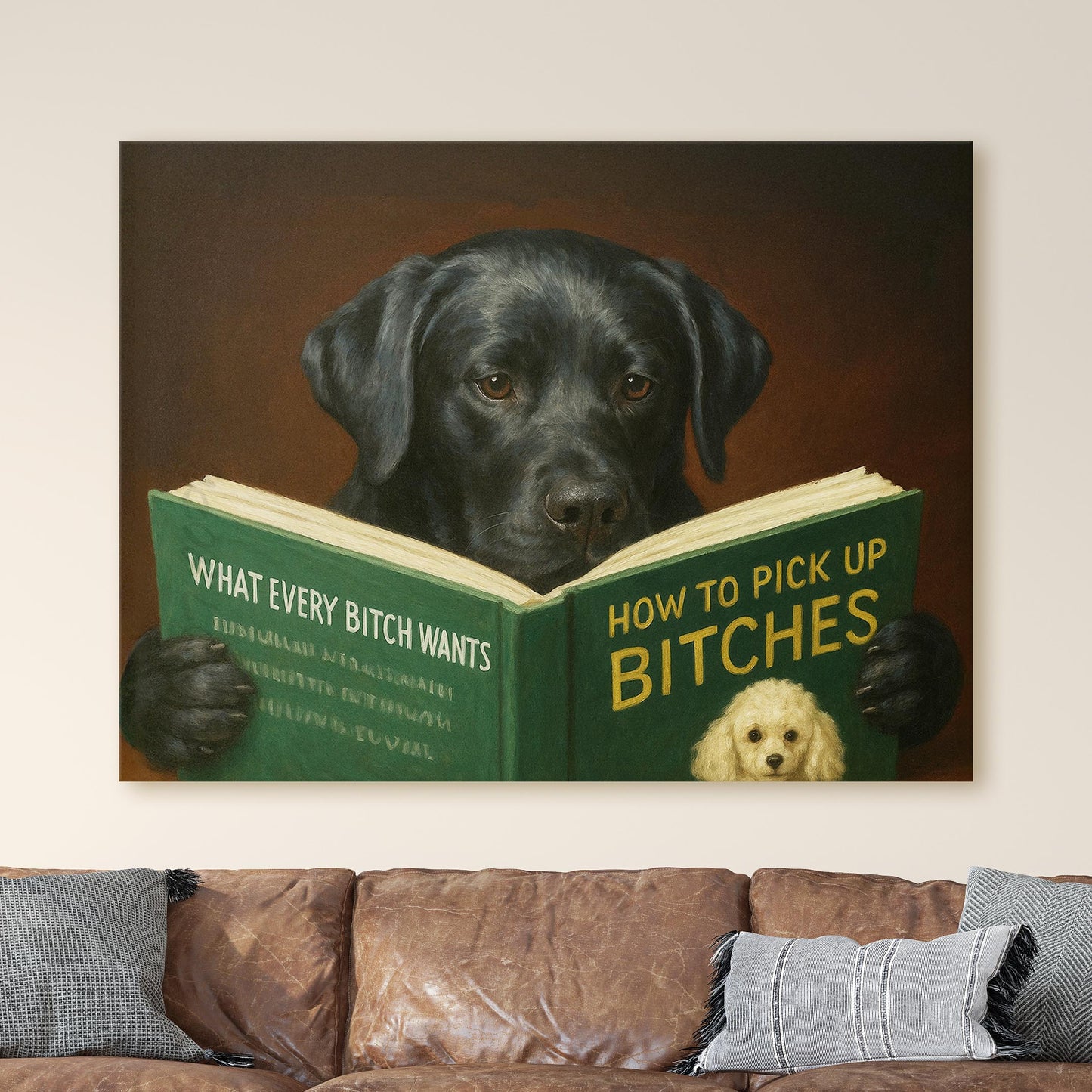 Black Labrador Retriever Dog Reading Dating Book