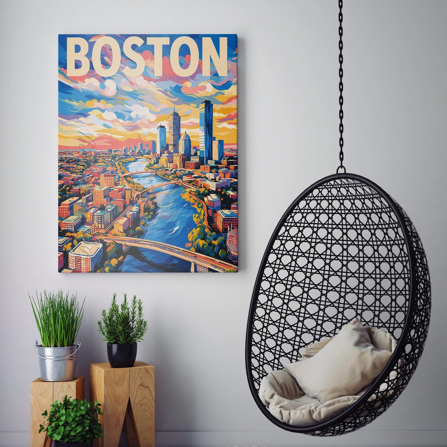 Boston Massachusetts Travel Poster