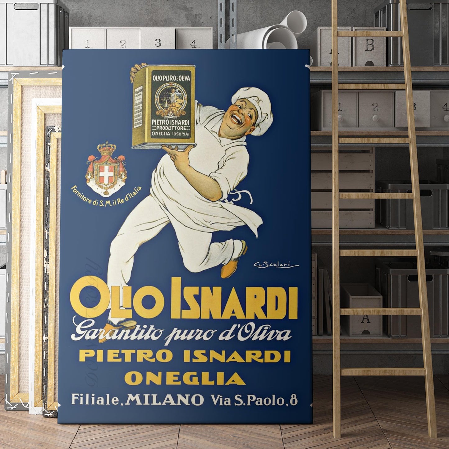 Olive Oil Olio Isnardi Chef Vintage Ad