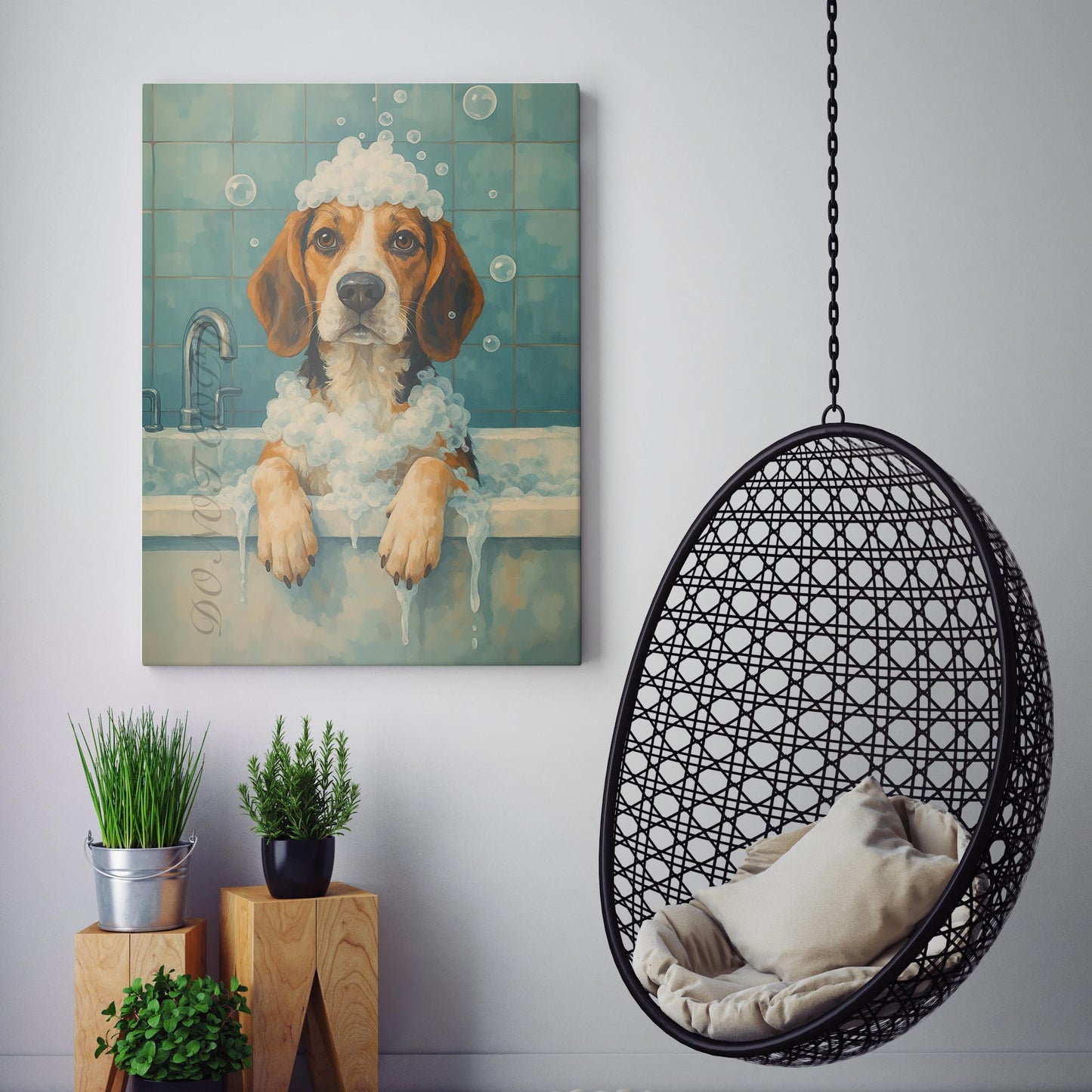 Beagle Dog Bathtub Bubble Bath