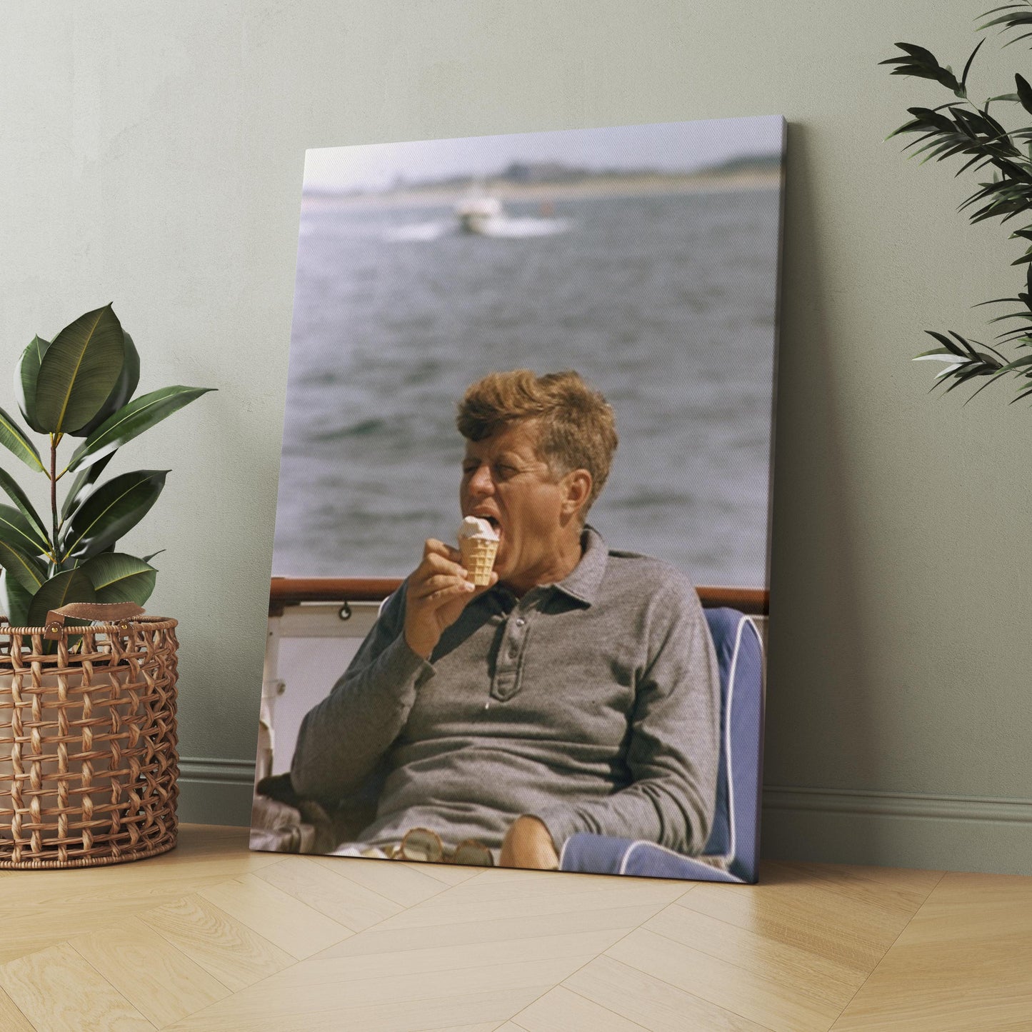 John F Kennedy (JFK) Enjoying An Ice Cream