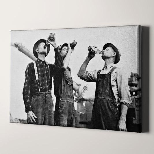 Farmers Drinking Vintage Beer Drinking 1900s