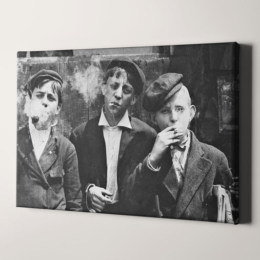 1900s Street Kids Smoking Cigarettes