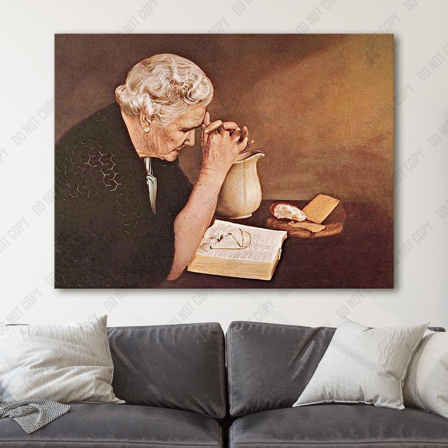 Gratitude - Woman Praying Over Bread