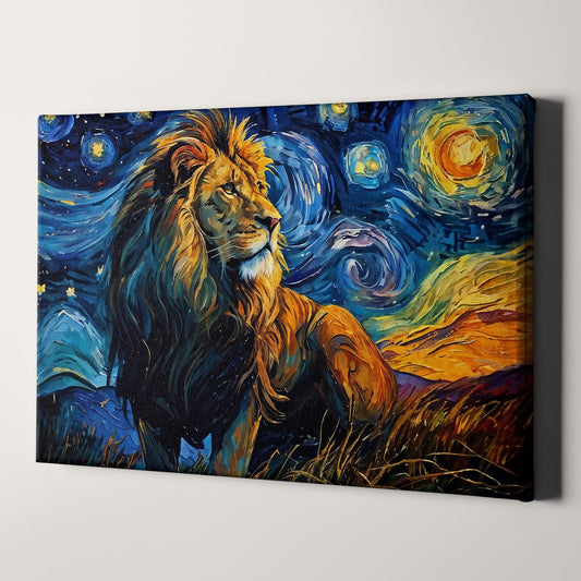 Lion Under a Starry Night Van Gogh