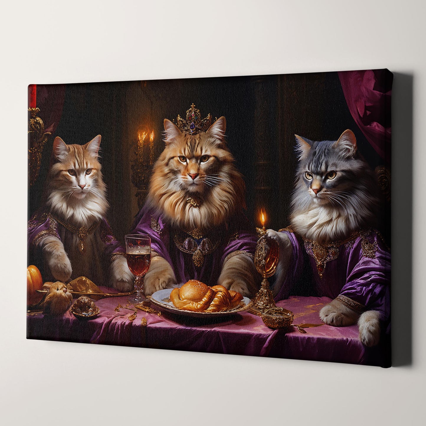 Royal Cats Having a Feast