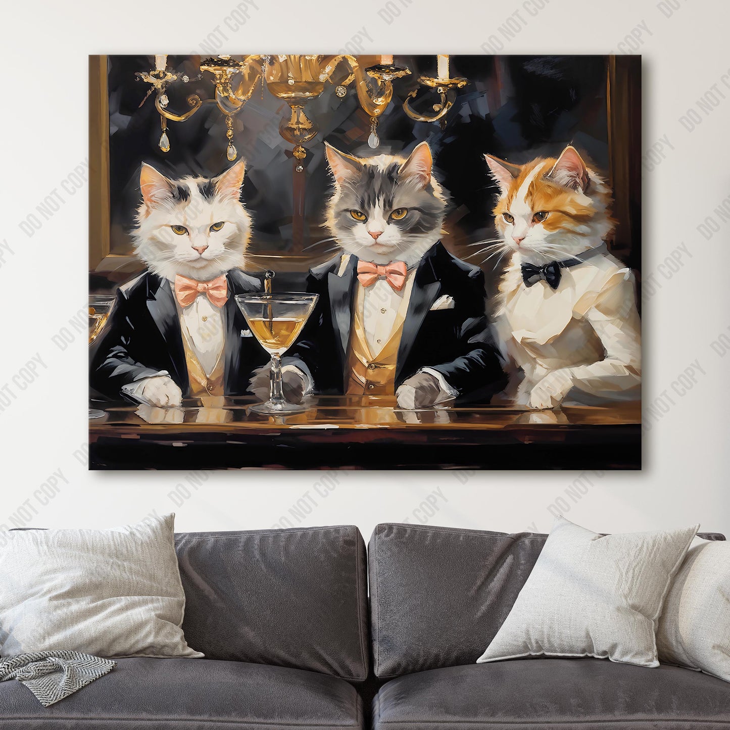 Posh Cats at a Martini Party