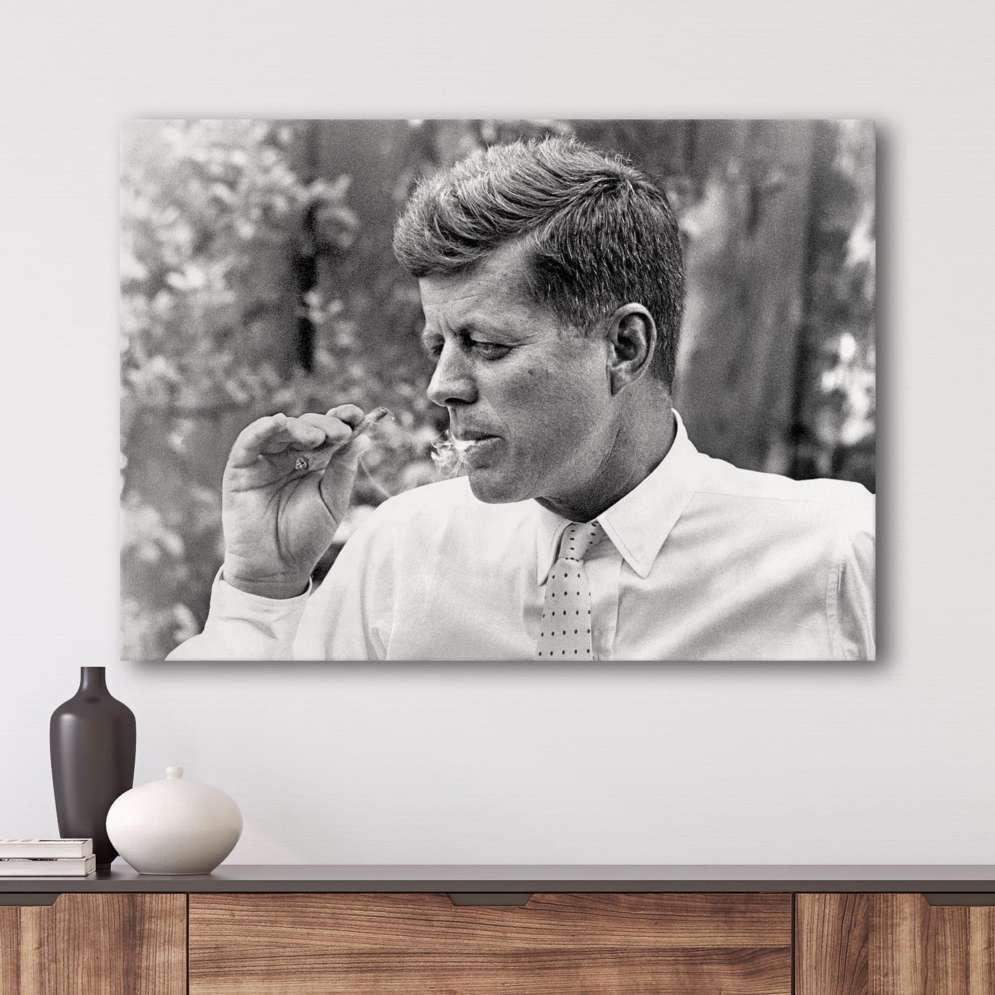 John F Kennedy (JFK) Smoking A Cigar