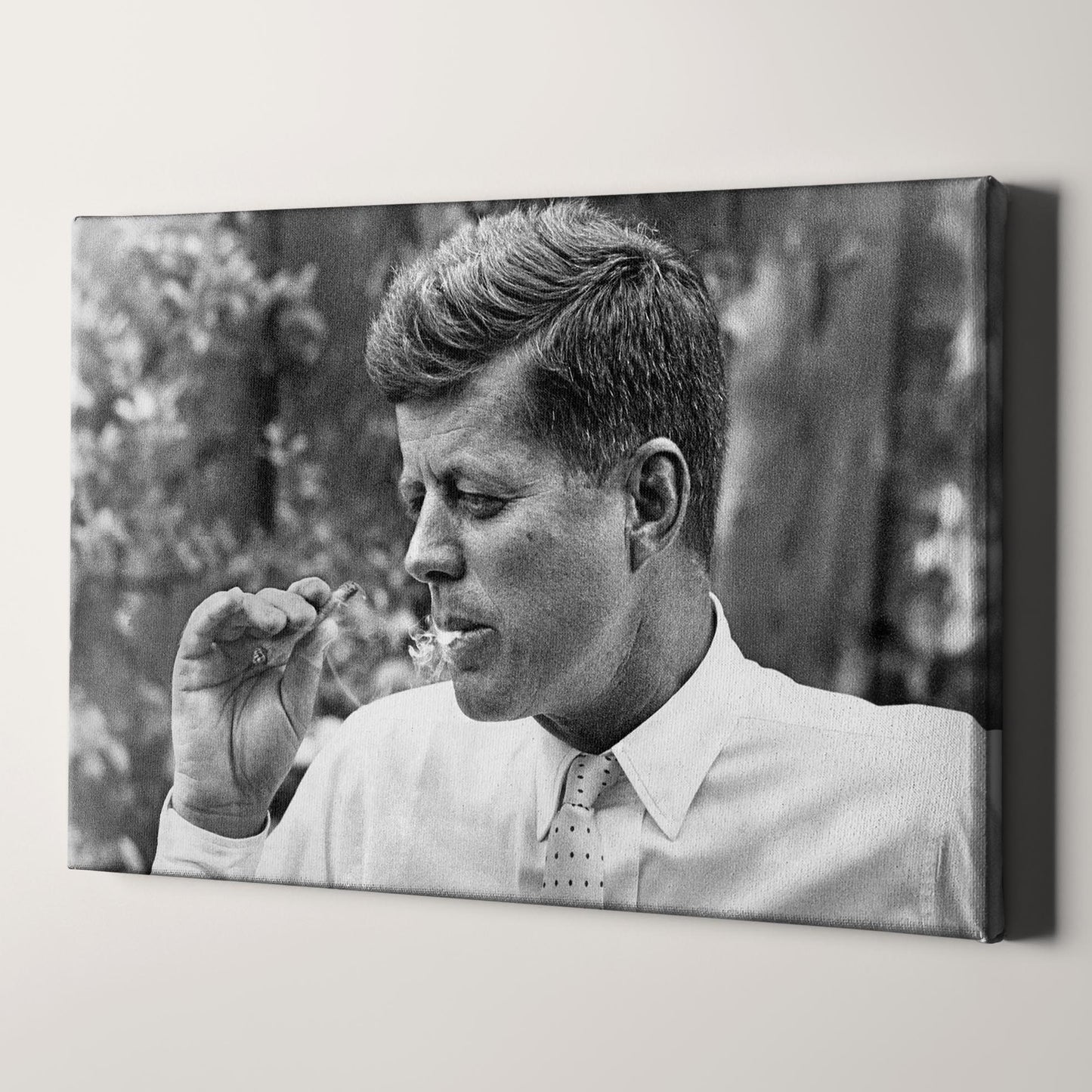 John F Kennedy (JFK) Smoking A Cigar