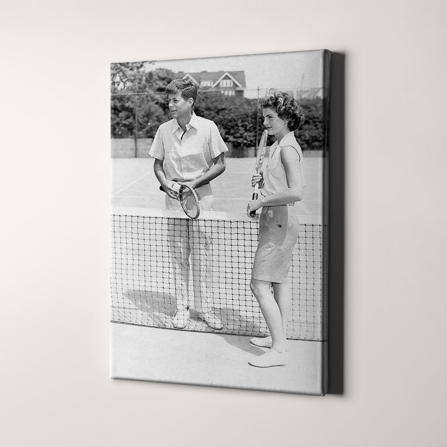 JFK John F Kennedy & Jackie Kennedy Playing Tennis