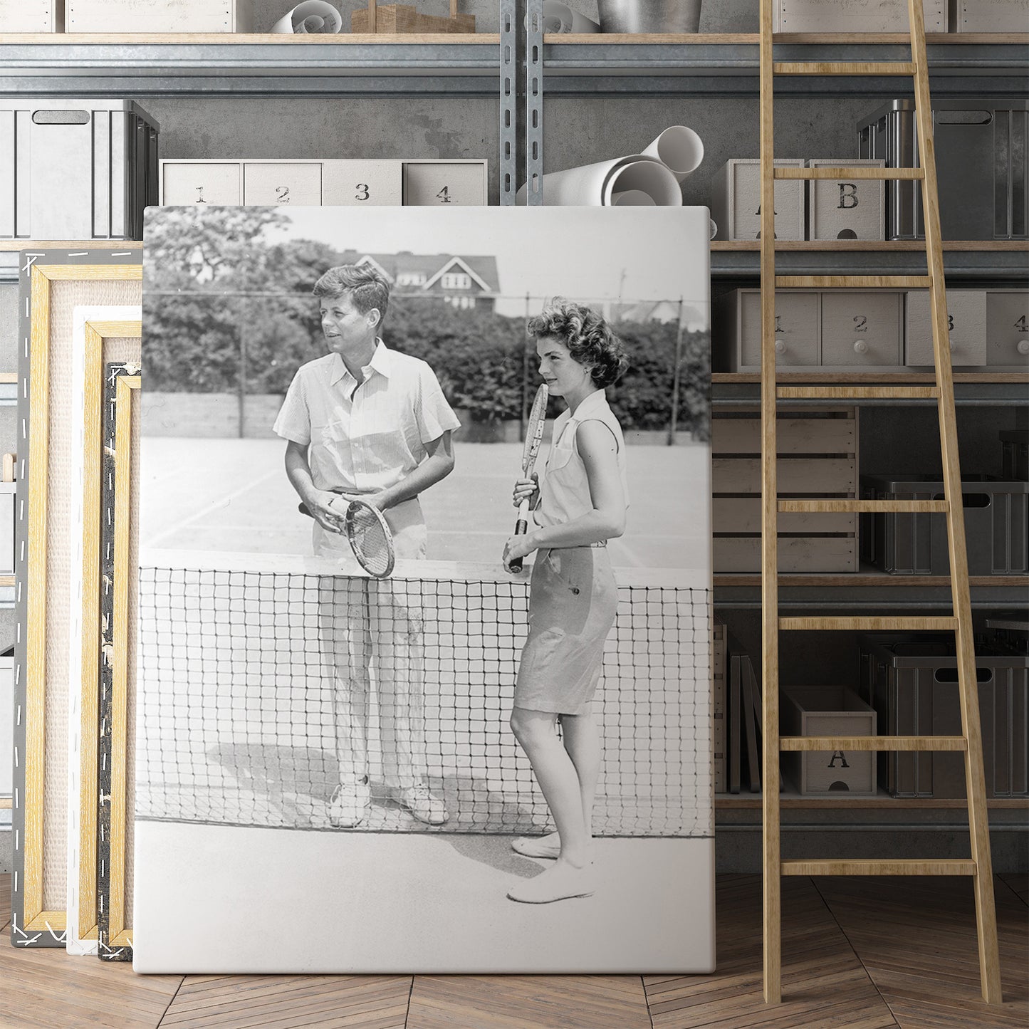 JFK John F Kennedy & Jackie Kennedy Playing Tennis